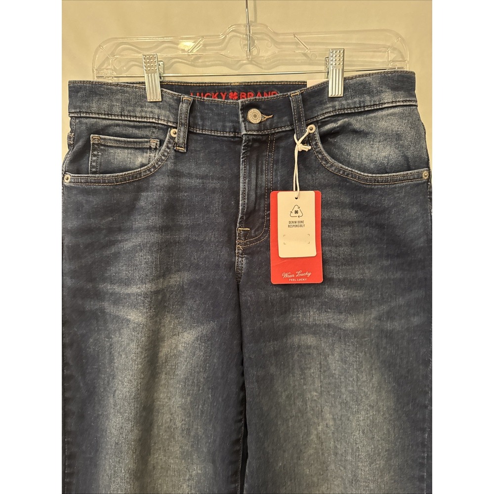 Lucky Brand Sweet Mid Rise Wide Leg Jeans Womens 6/28 A Blue Dark Wash Denim NWT
